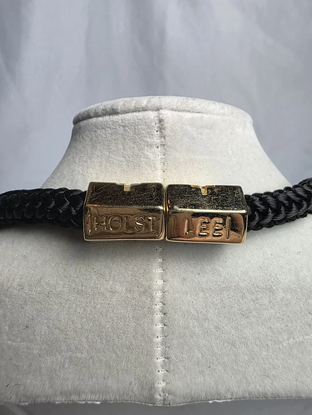 Holst & Lee Corded Black Rope & Metallic Mesh Necklace Gold/Silver